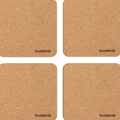 Viva Glass Coasters Cork 4-pack, 10x10 cm