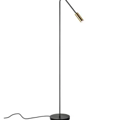 Volta P-3538-W Floor Lamp, Black / Satin Gold