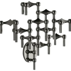 Wall Candle Holder, Black Chrome