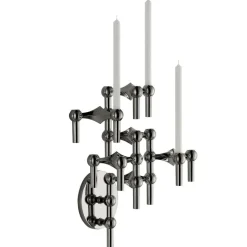 Wall Candle Holder, Black Chrome