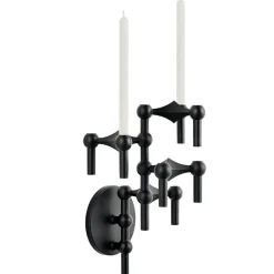 Wall Candle Holder, Black Chrome