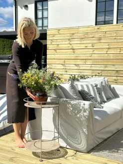 Wide Stripe Cushion 45x45 cm, Grey