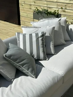 Wide Stripe Cushion 45x45 cm, Grey