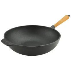 Wok Pan 30 cm With Wooden Handle