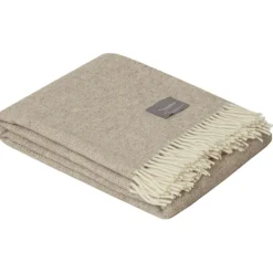 Wool Fishbone Blanket 130x170 cm, Light Grey/Off-white