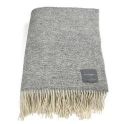 Wool Plaid 130x170 cm, Grey & Off-white Melange
