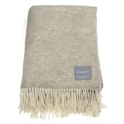 Wool Plaid 130x170 cm, Grey & Off-white Melange