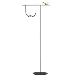 Yanzi Floor Lamp, Black / Brass