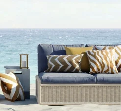 Zebra Cushion 50x50 cm Outdoor, Blue / Off-white